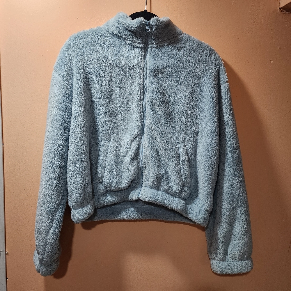 Fuzzy faux fur sweater / light jacket